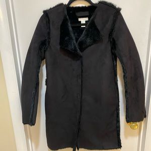 H&M Brushed suede and faux fur jacket